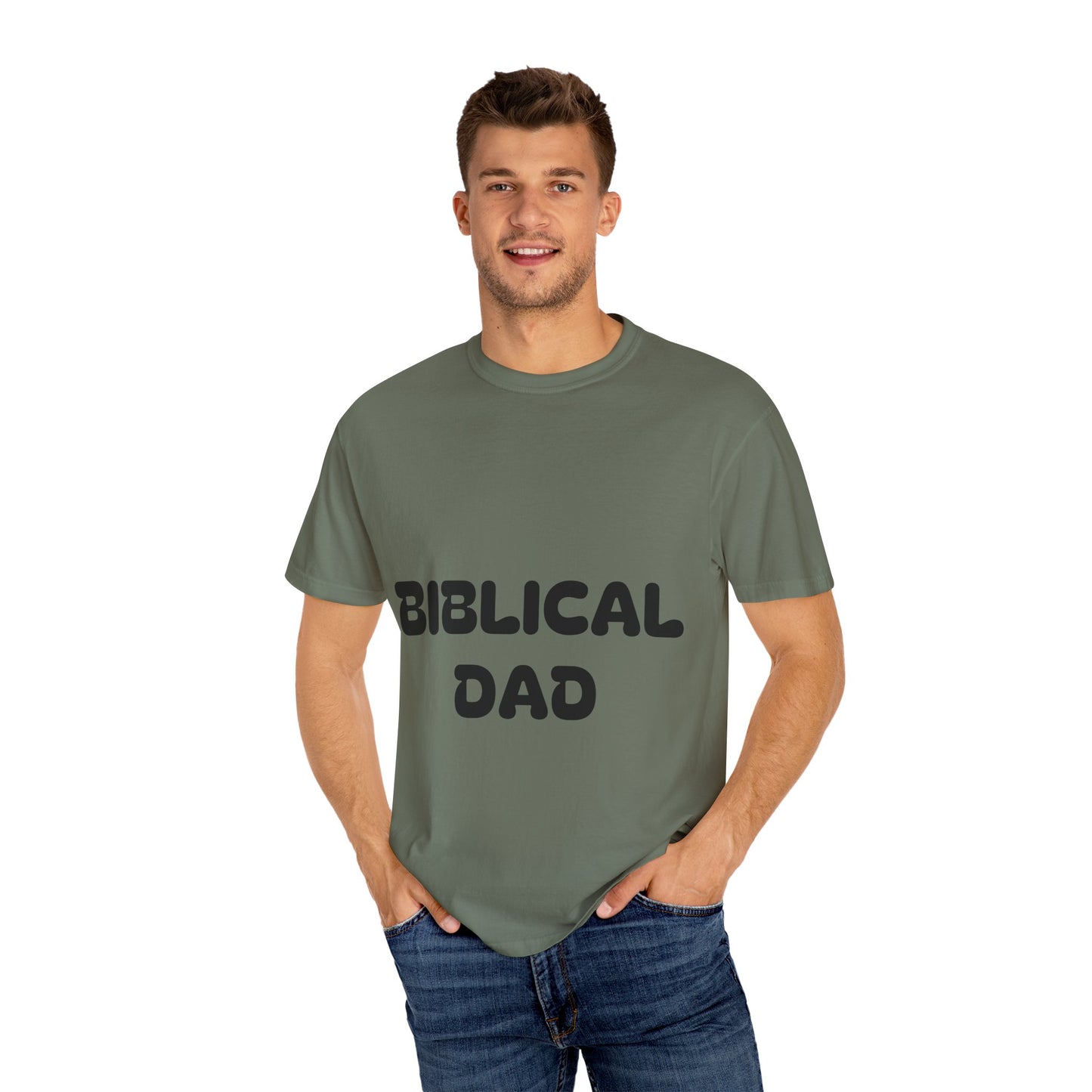 Biblical Dad T-Shirt | Unisex Garment-Dyed Tee for Fathers | Great Father's Day Gift, Family Gatherings, Casual Wear, Spiritual Joy, [...]