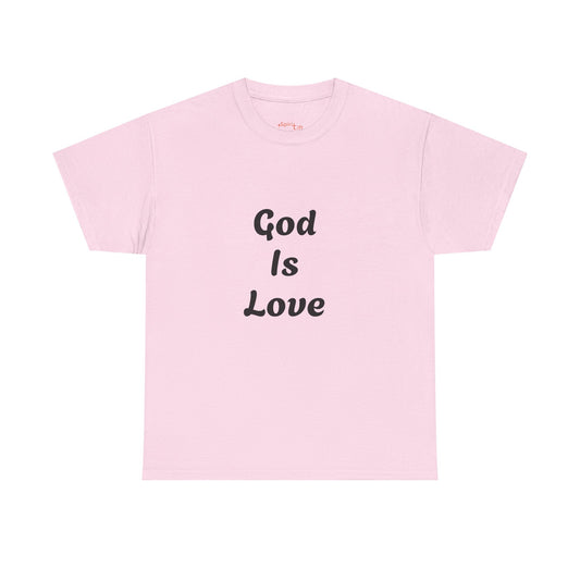 Inspirational Cotton Tee - God Is Love, Gym and Jesus, Motivational Fitness Shirt, Christian Apparel, Unisex T-Shirt